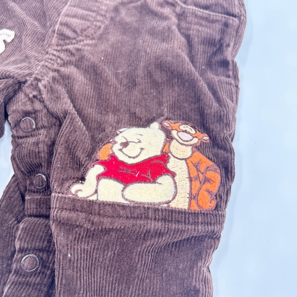 Disney Baby Vintage Y2K Winnie the Pooh Tigger Pals‎ Corduroy Overalls Size 0-3M - Picture 2 of 7